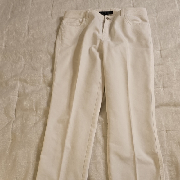 Lafayette 148 New York White Straight Leg Jeans - Picture 1 of 12